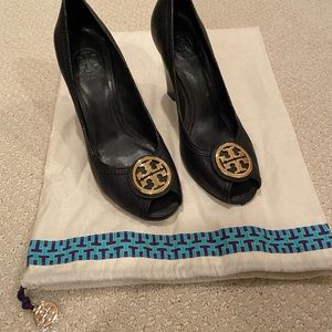 Tory Burch peep toe wedge